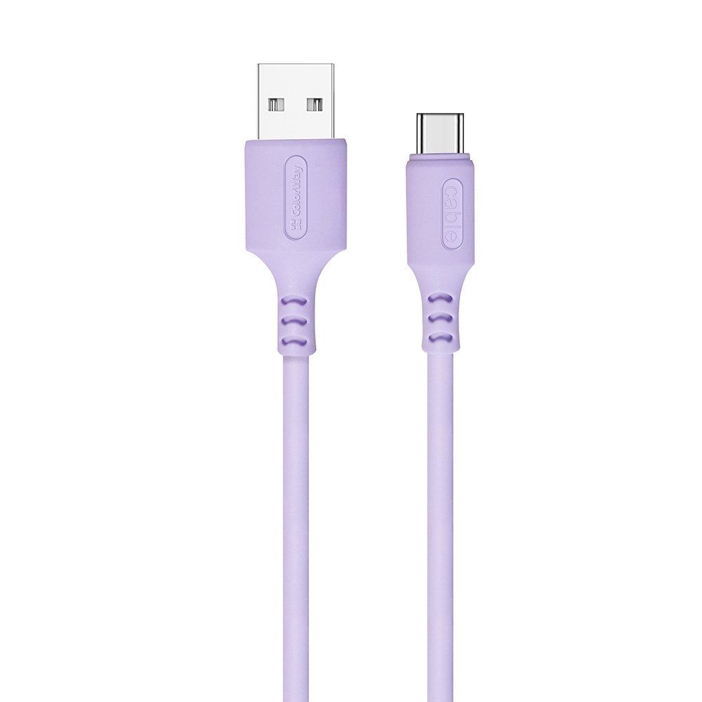 ColorWay USB to Type-C cable (soft silicone) 2.4A 1m Purple
