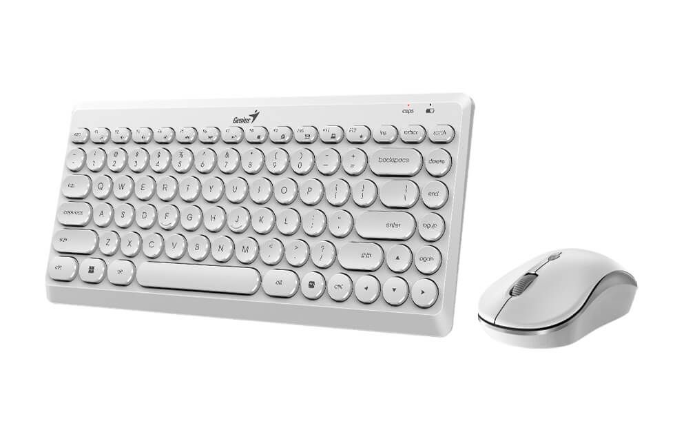 Genius LuxeMate Q8000 Stylish Wireless Keyboard & Mouse Combo White HU ...