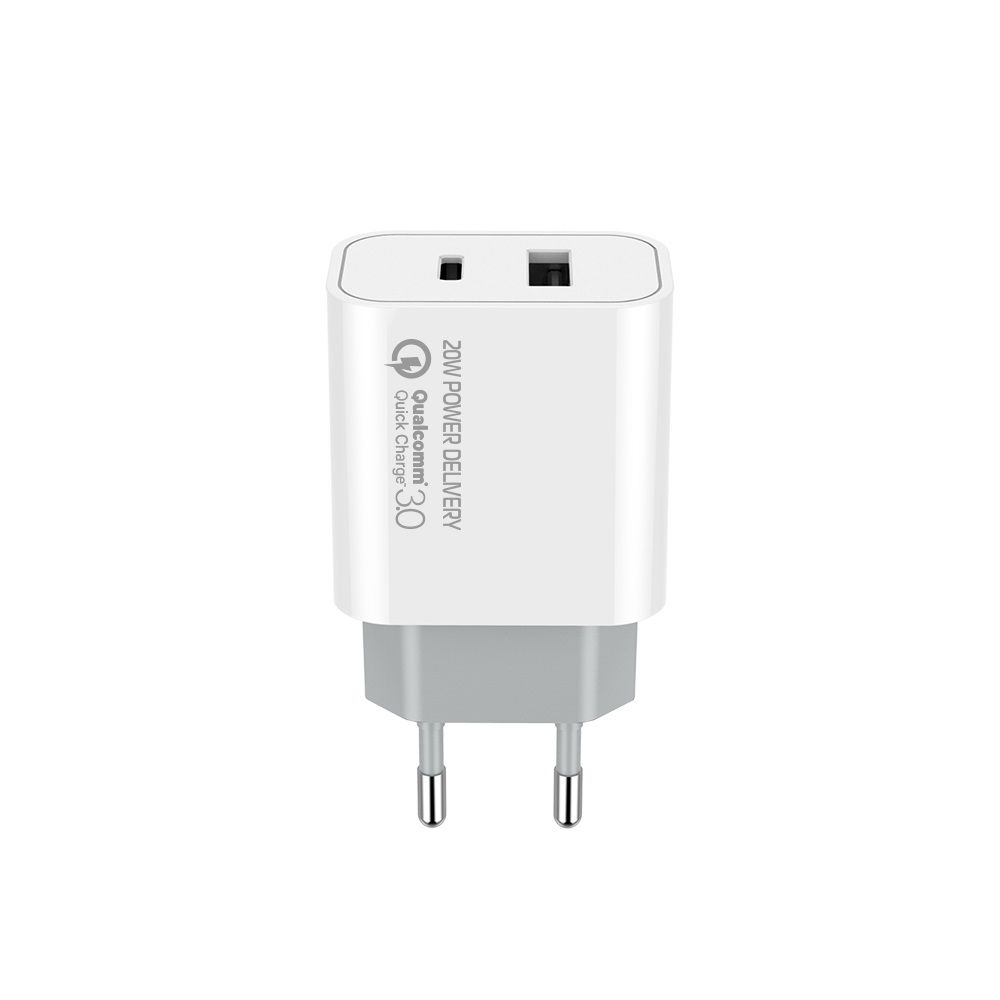 ColorWay USB töltő adapter (Type-C PD + USB QC3.0) (20W) V2 White