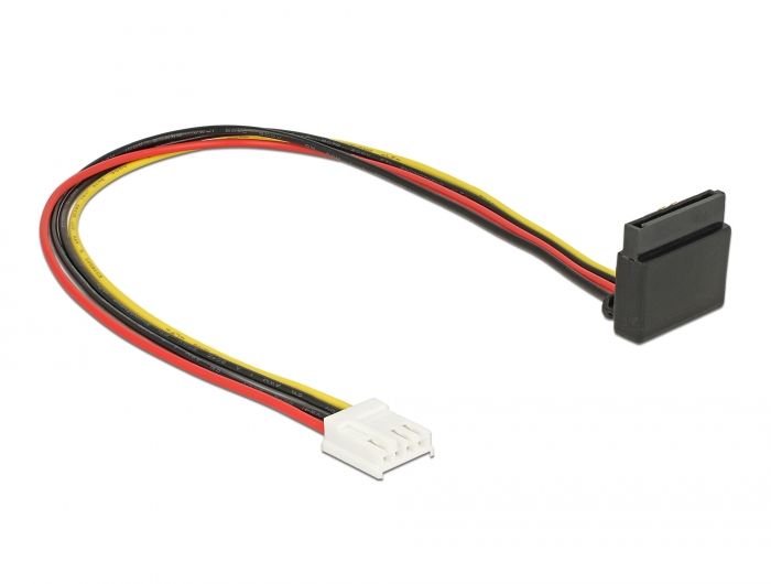 DeLock Cable Power Floppy 4 pin female > SATA 15 pin female metal 30cm