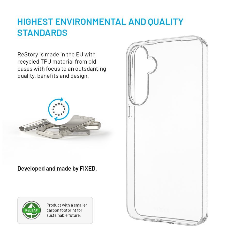 FIXED újrahasznosított anyagból készült AntiUV TPU hátlap Samsung Galaxy A55 5G készülékhez, átlátszó