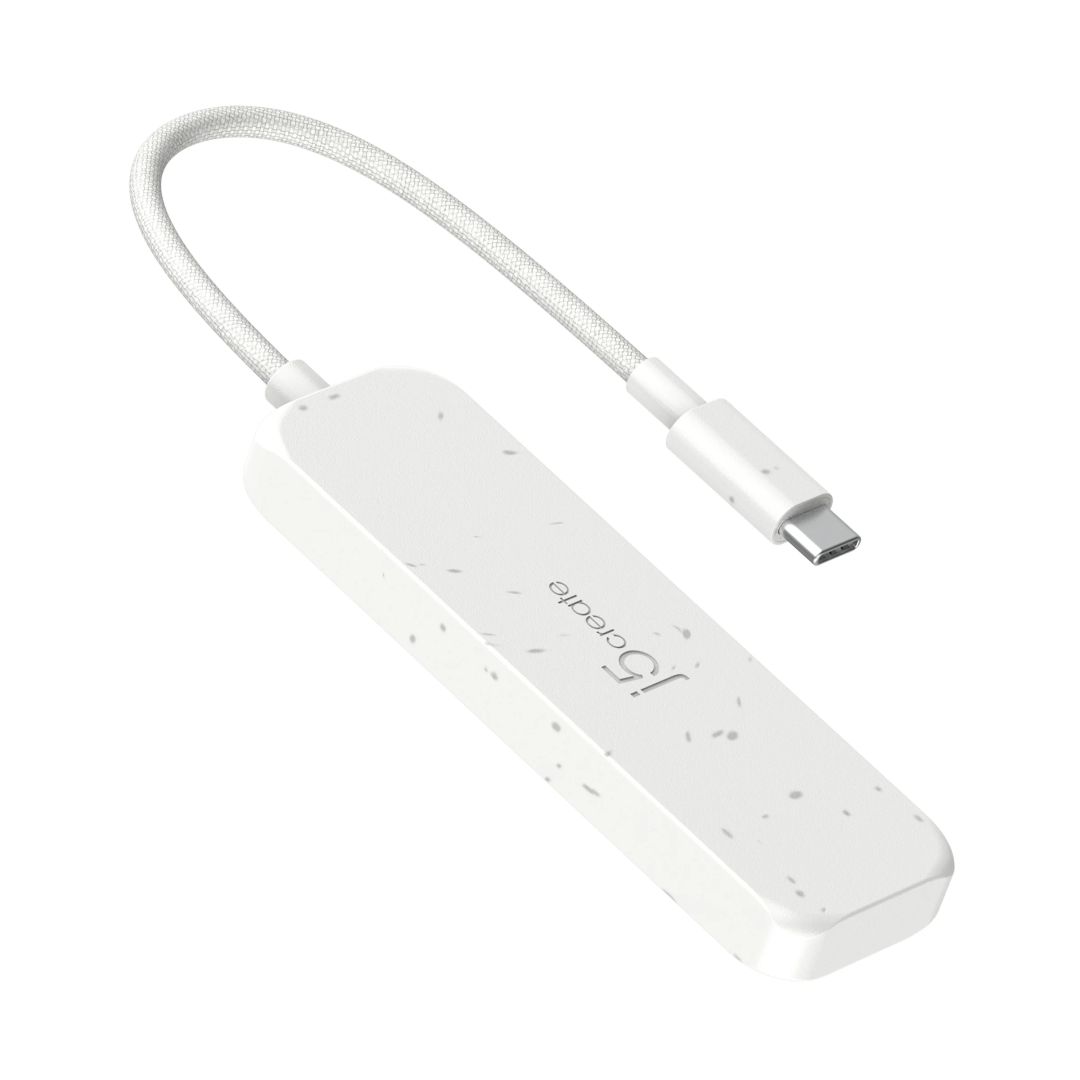 j5create Eco-Friendly USB-C to 4-Port Type-C Gen 2 Hub Nature White