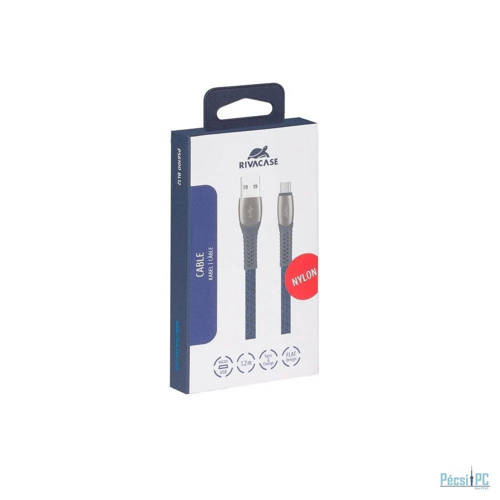 RivaCase Egmont PS6102 BL12 Type-C / USB 2.0 cable 1,2m Blue