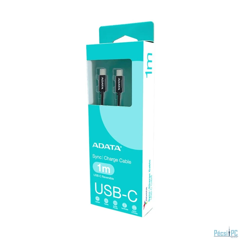 A-Data USB-C to USB-C Cable 1m Black