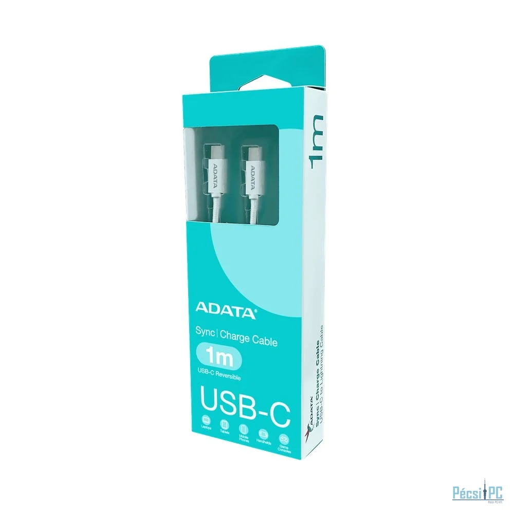 A-Data USB-C to USB-C Cable 1m White