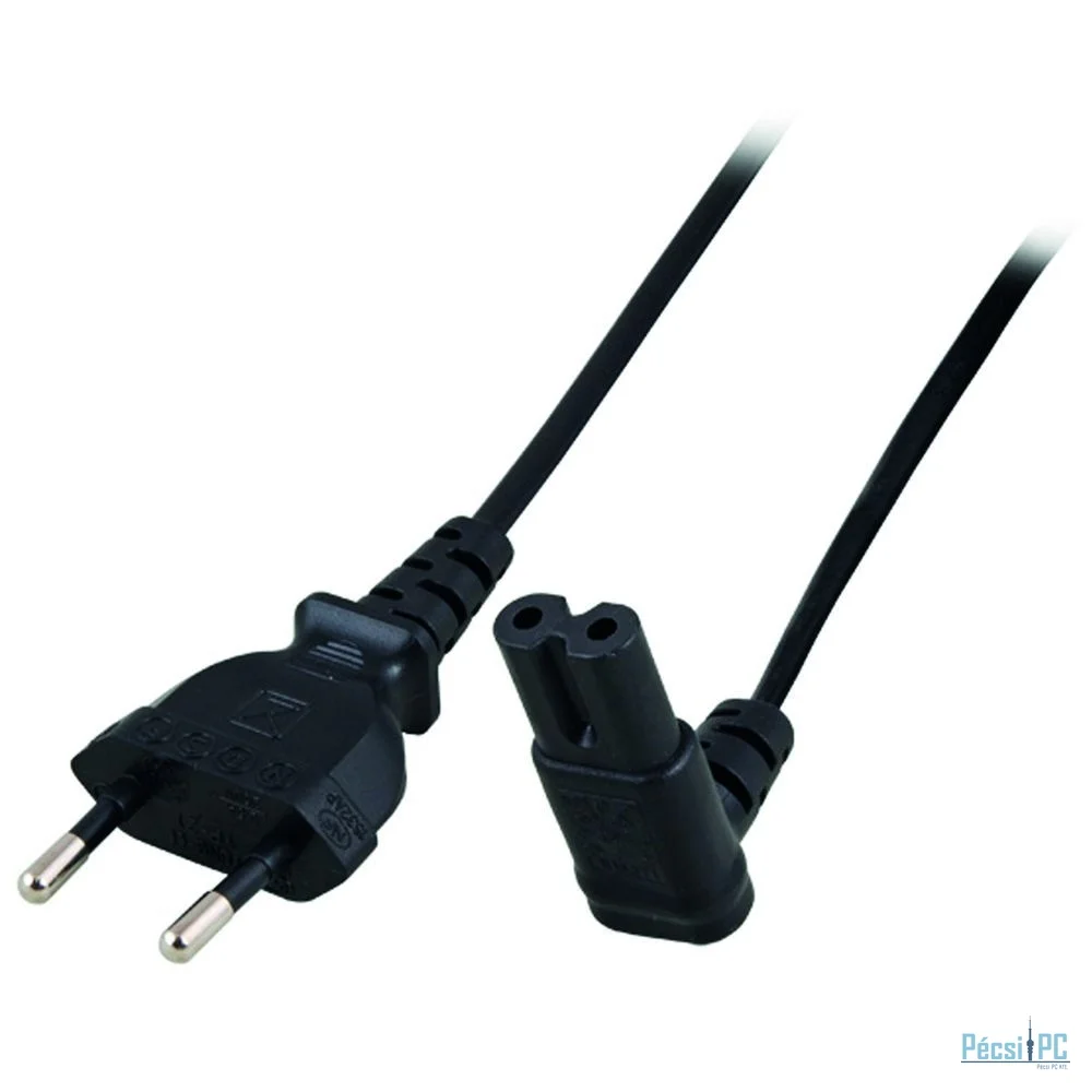 ACT AK5008 Powercord Euro male - C7 female (angled down) 2m Black