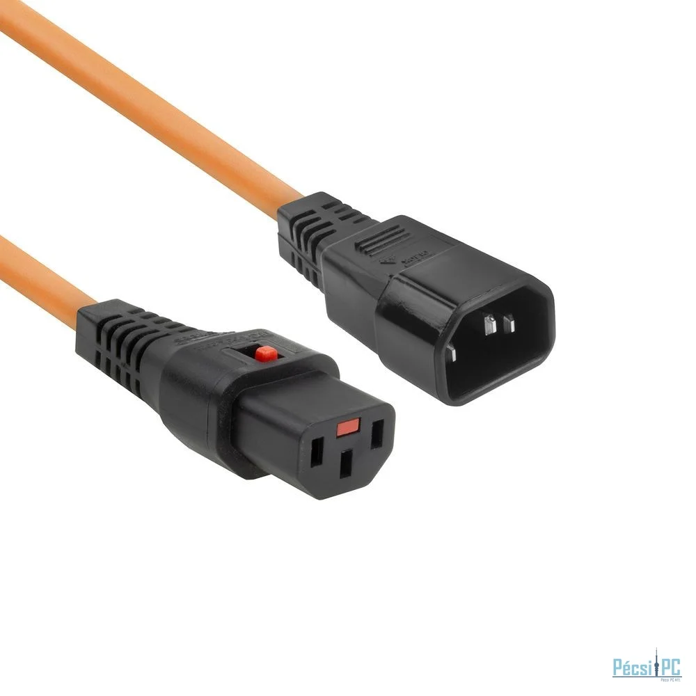 ACT AK5038 Powercord C13 IEC Lock - C14 3m Orange