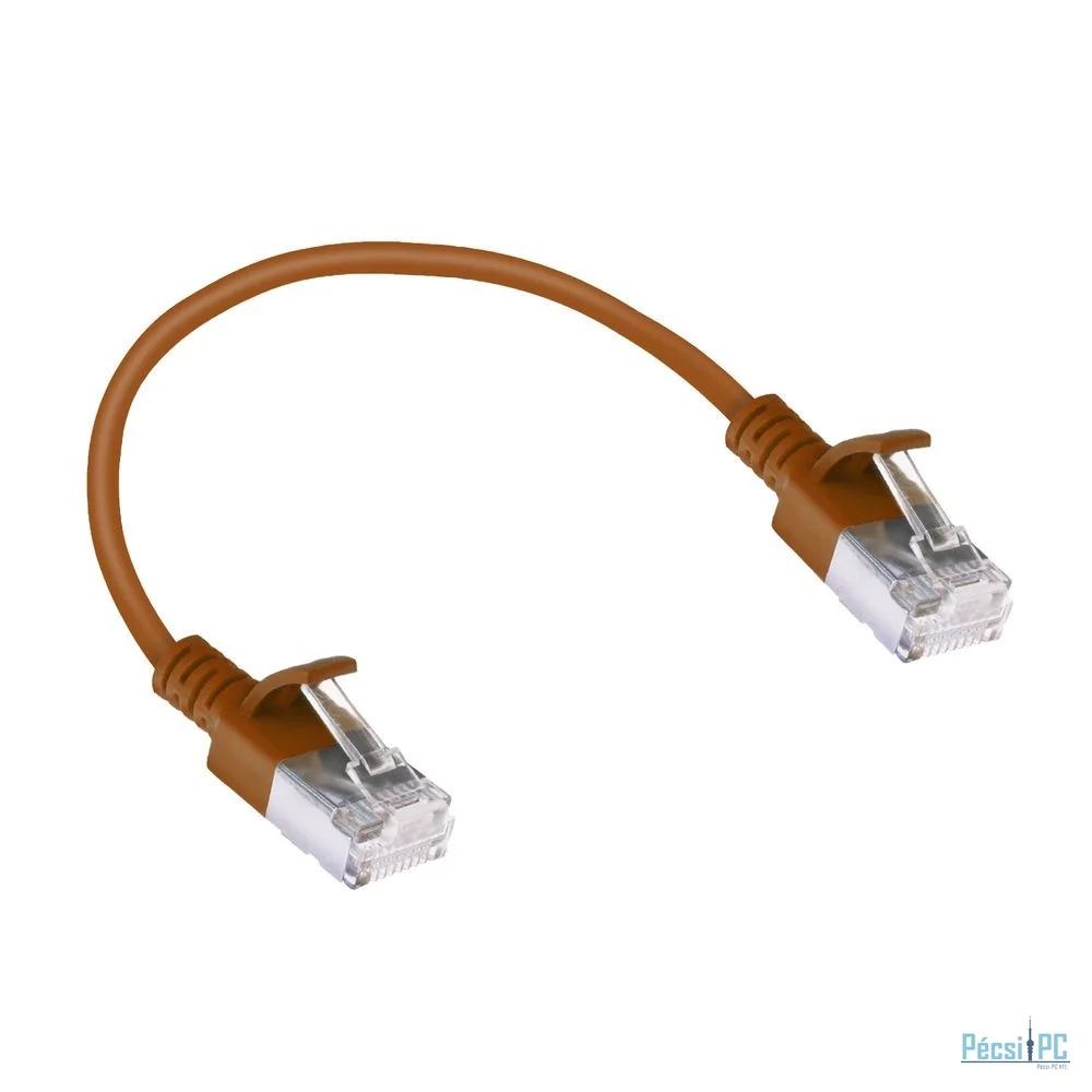 ACT CAT6A U-UTP Patch Cable 0,15m Brown