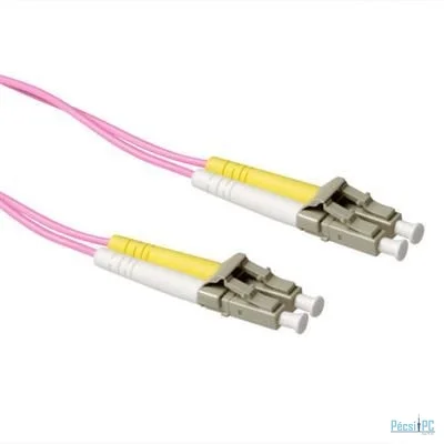 ACT LSZH Multimode 50/125 OM4 fiber patch cable duplex with LC connectors 4m Pink