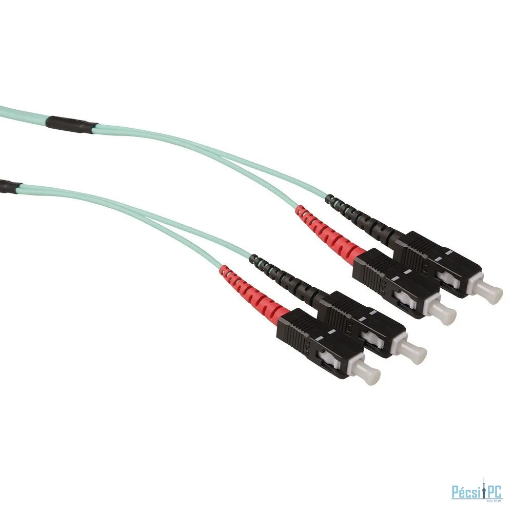 ACT Multimode 50/125 OM3 duplex ruggedized fiber cable with SC connectors 30m Blue