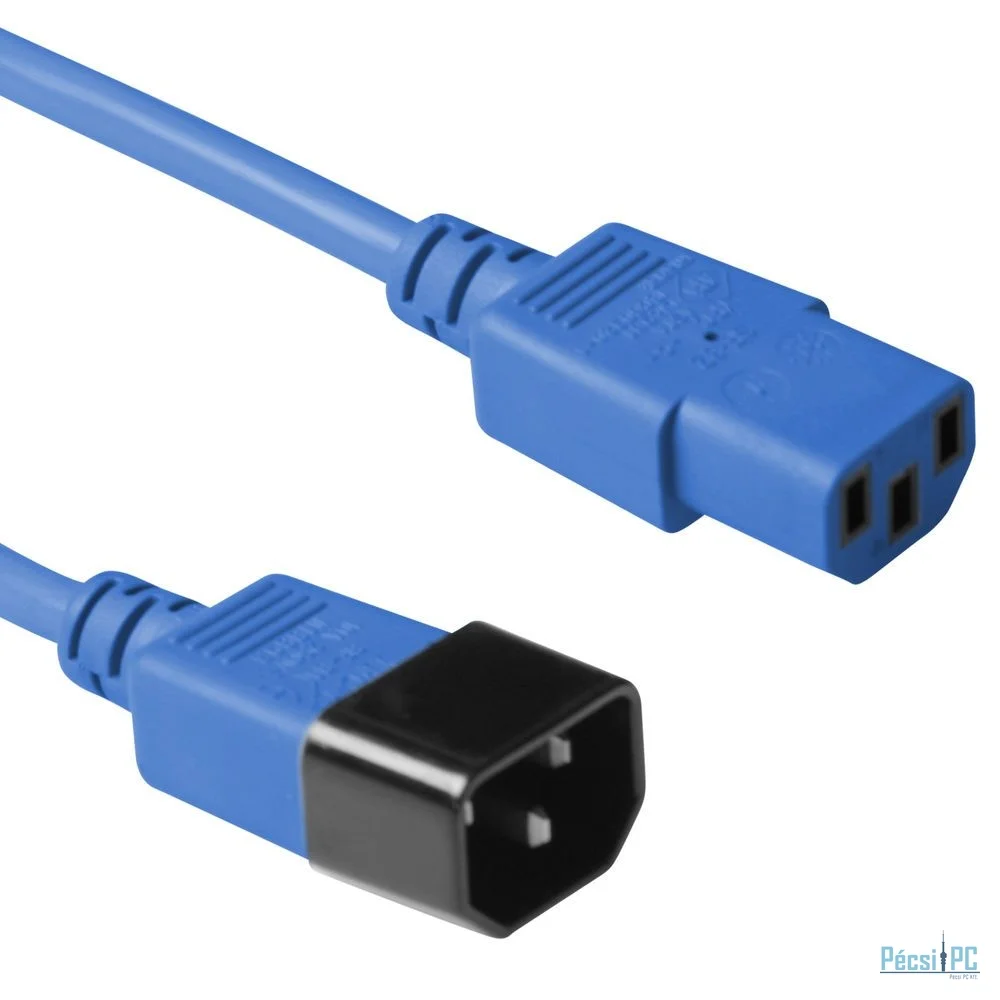 ACT Powercord C13 - C14 0,6m Blue