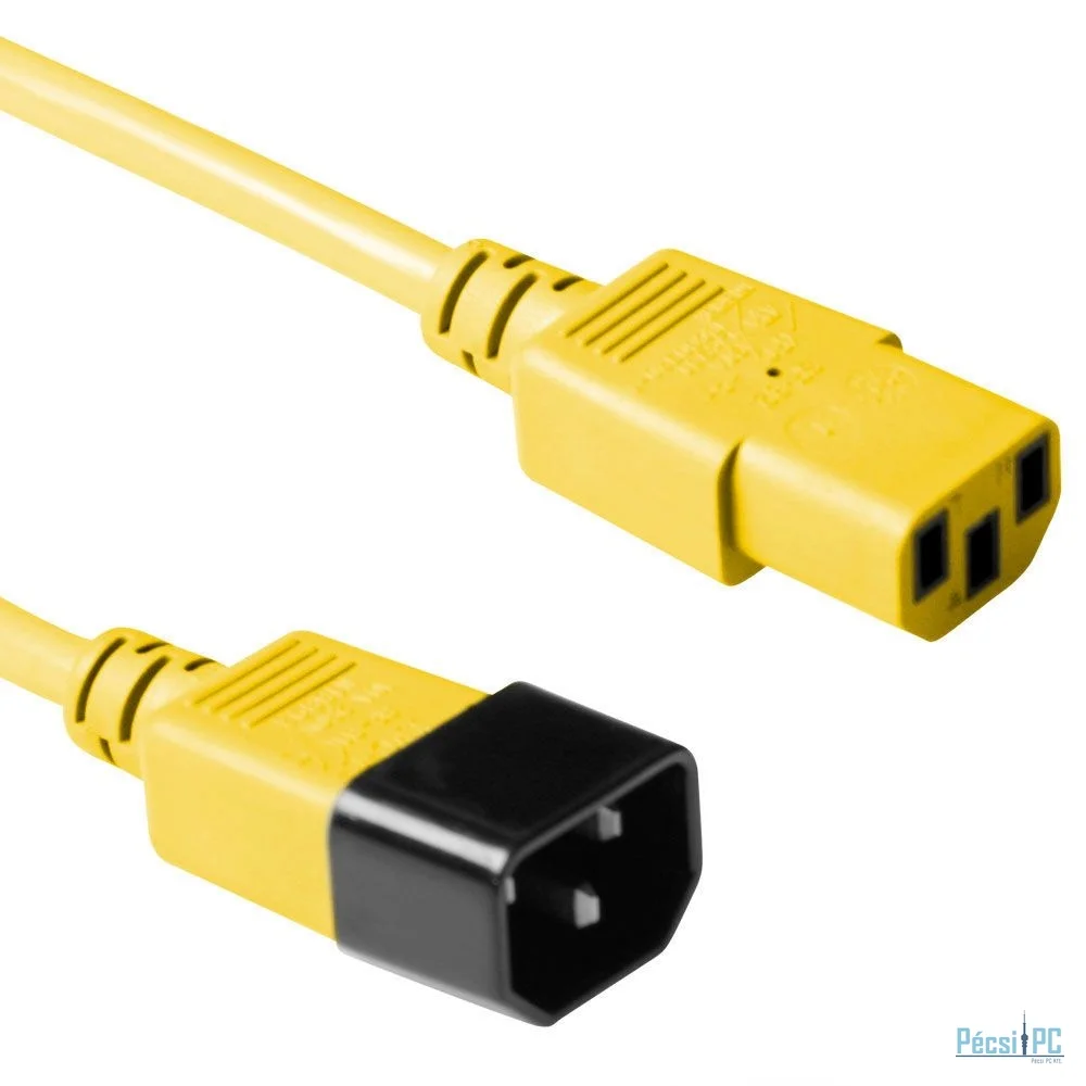 ACT Powercord C13 - C14 3m Yellow