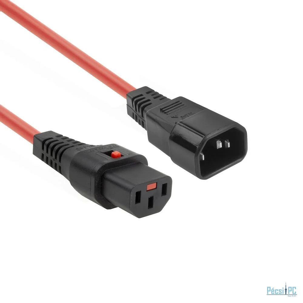 ACT Powercord C13 IEC Lock - C14 1,5m Red