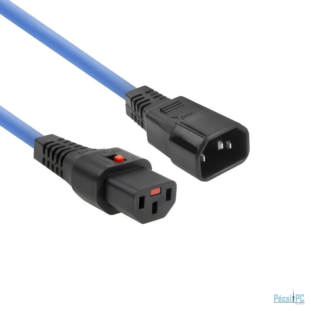 ACT Powercord C13 IEC Lock - C14 2m Blue