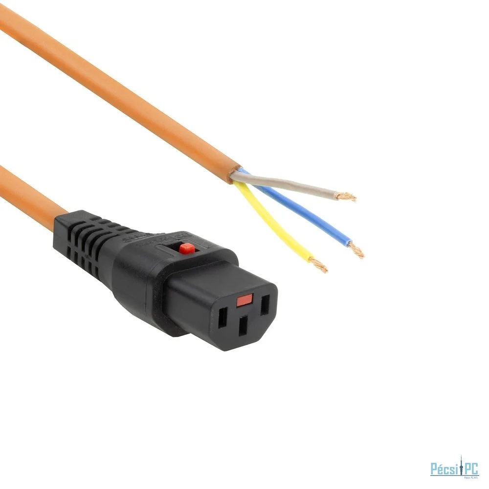 ACT Powercord C13 IEC Lock open end 3m Orange