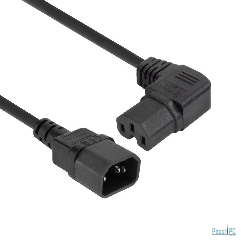 ACT Powercord C14 - C15 (angled right) 2m Black