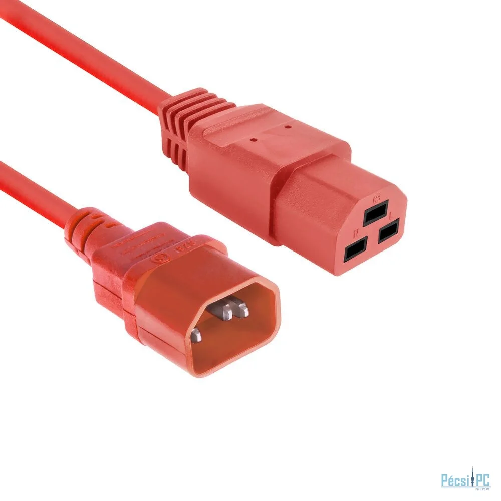 ACT Powercord C14 male- C21 famale 2m Red