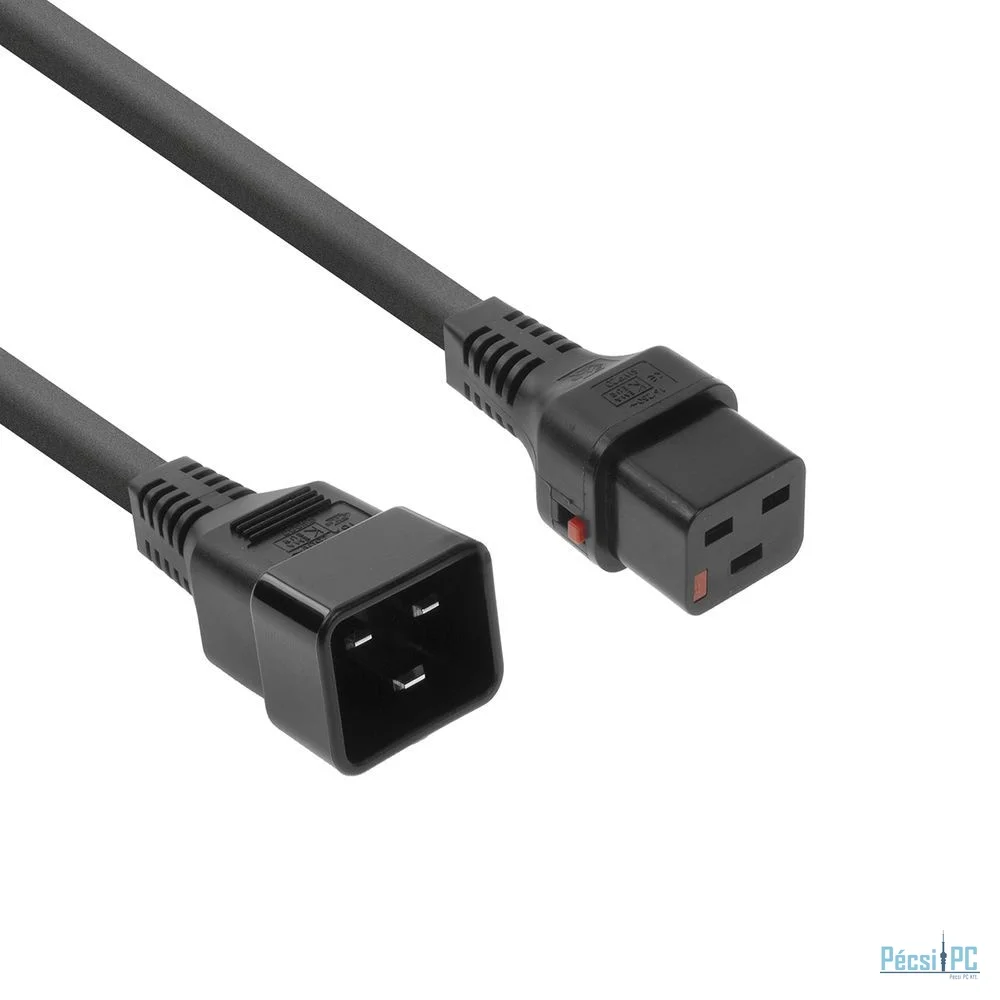 ACT Powercord C19 IEC Lock - C20 1m Black