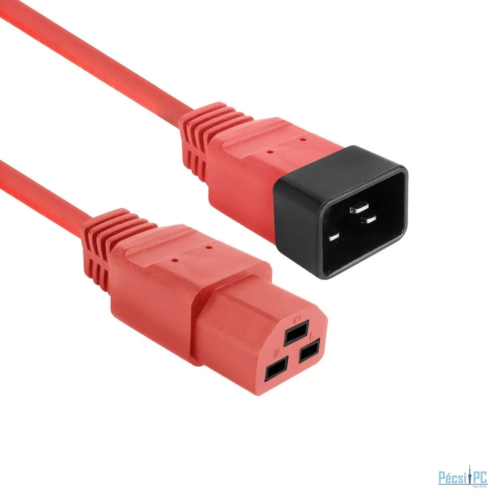 ACT Powercord C20 male - C21 famale 1,5m Red