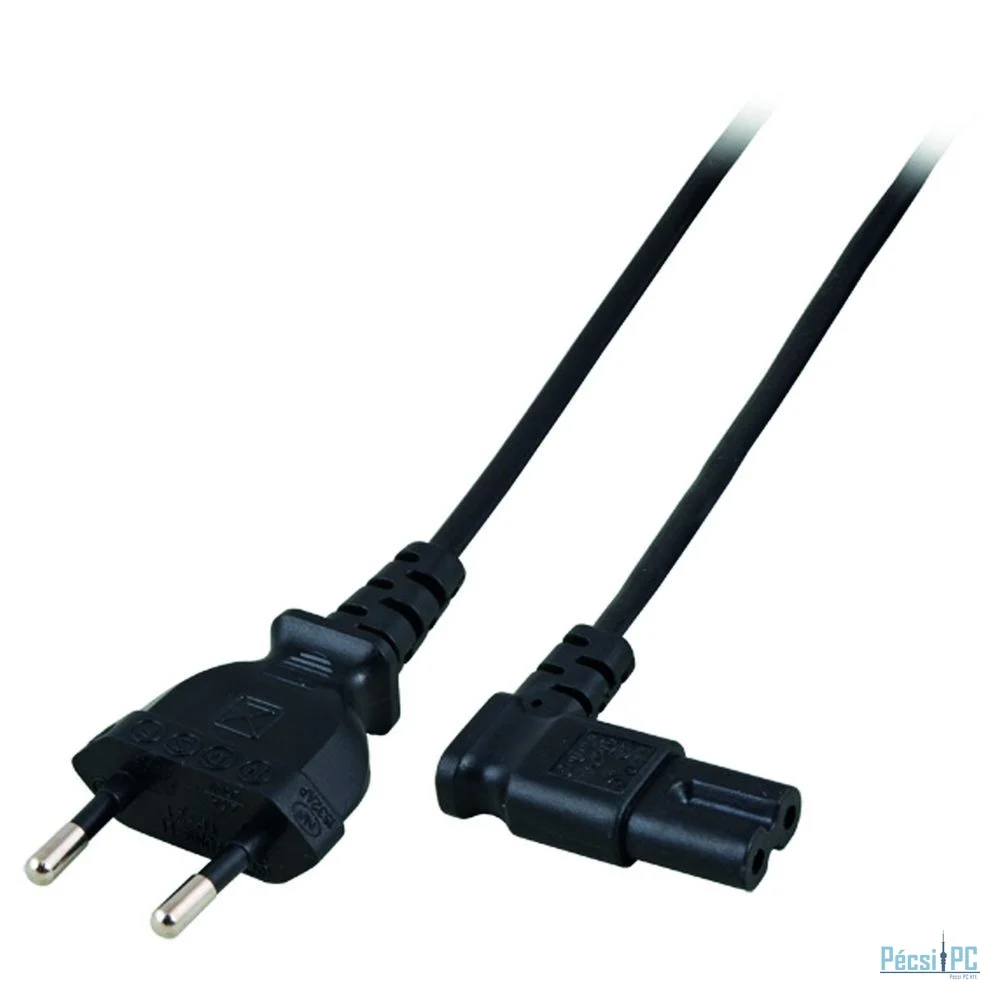 ACT Powercord Euro male - C7 female (angled left/right) 2m Black