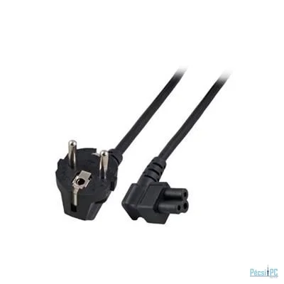 ACT Powercord mains connector Schuko CEE 7/7 male (angled) - C5 (angled) IEC 3m Black