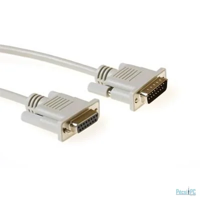 ACT Serial 1:1 connection cable 15 pin D-sub male to 15 pin D-sub female 5m Ivory