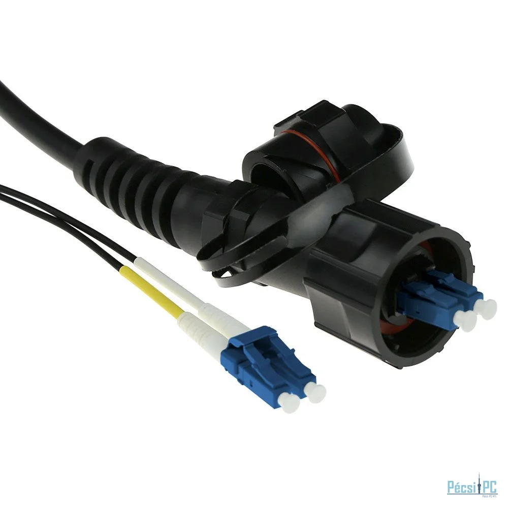ACT Singlemode 9/125 OS2 duplex fiber with LC and IP67 LC connectors 30m Black