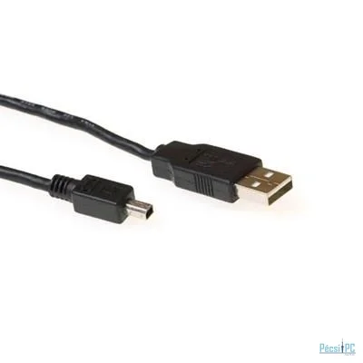 ACT USB 2.0 A male to USB mini B male 1,8m Black