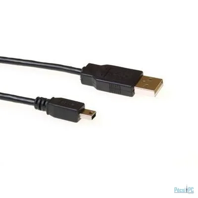 ACT USB2.0 A male - USB mini B5 male 1,8m Black