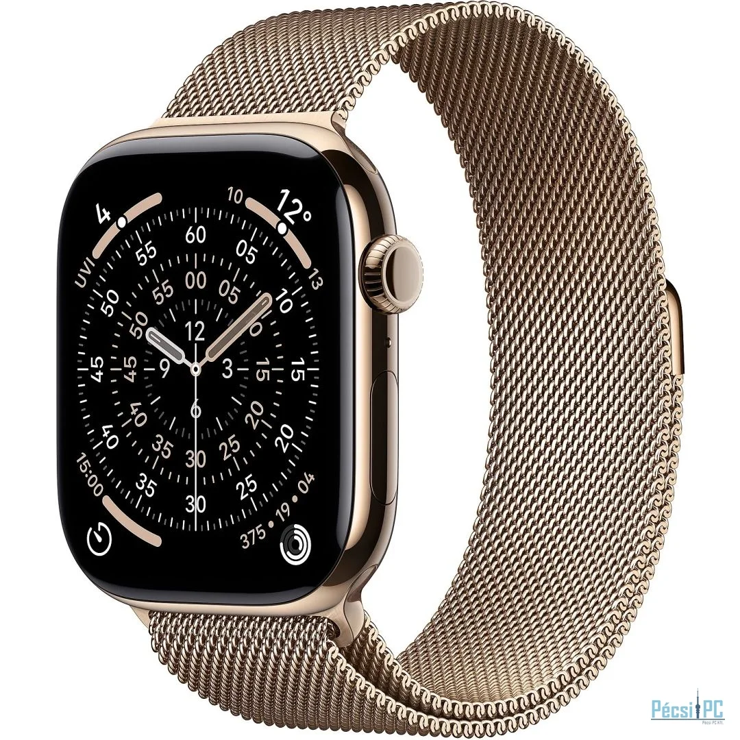 Apple Watch S11 Cellular 46mm Gold Titanium Case with Gold Milanese Loop M/L