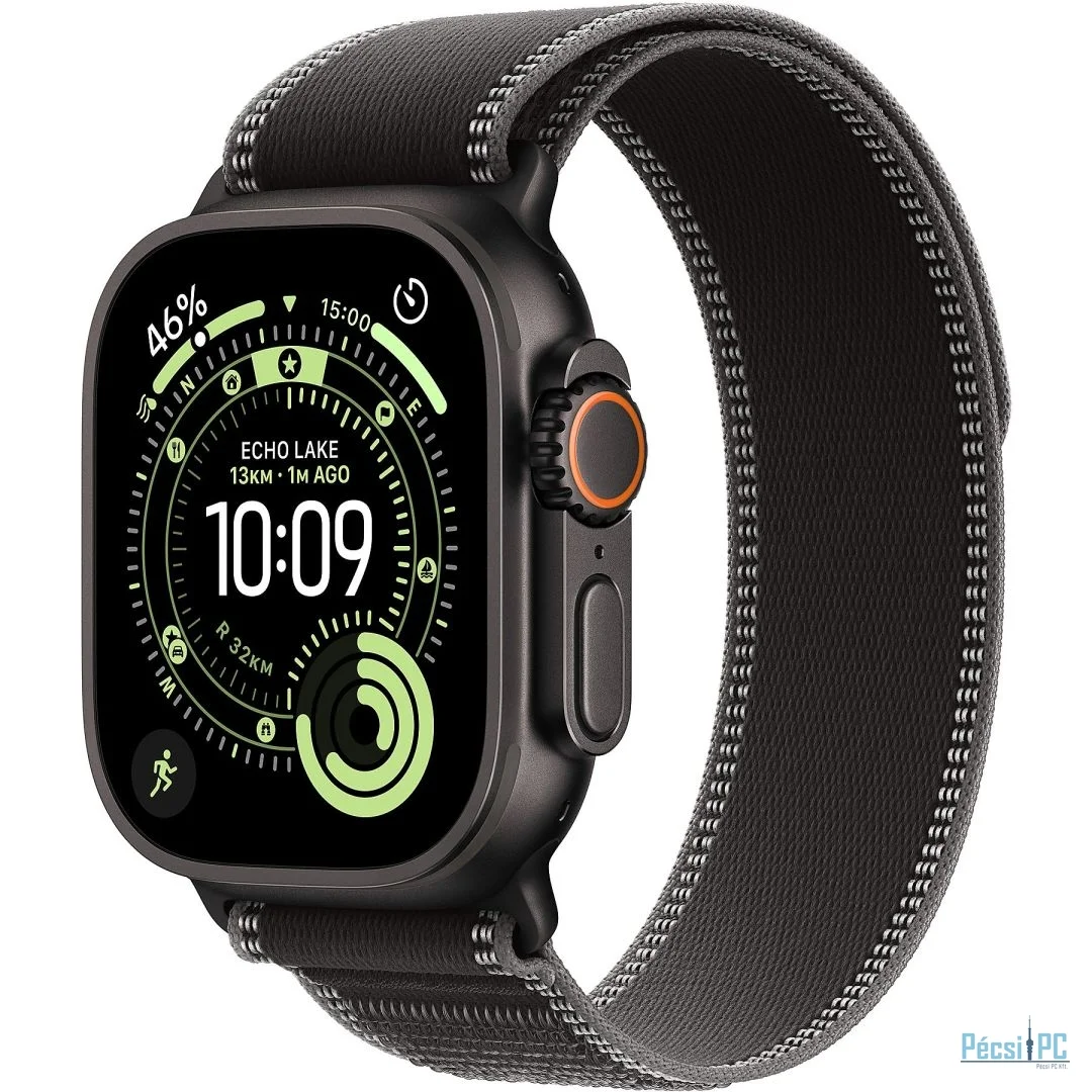 Apple Watch Ultra 3 Cellular 49mm Black Titanium Case with Black/Charcoal Trail Loop M/L