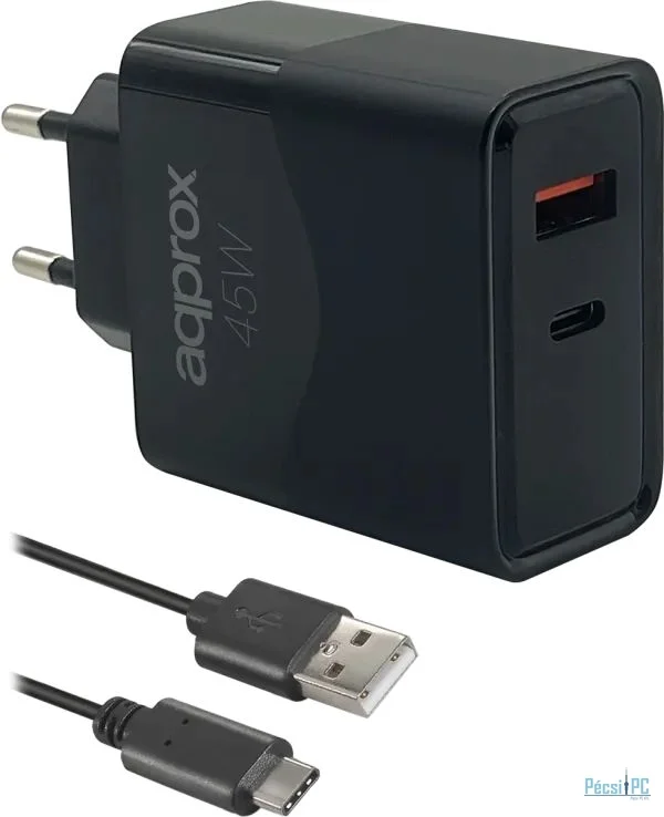 Approx APPUSBWALL45W Wall Charger Black