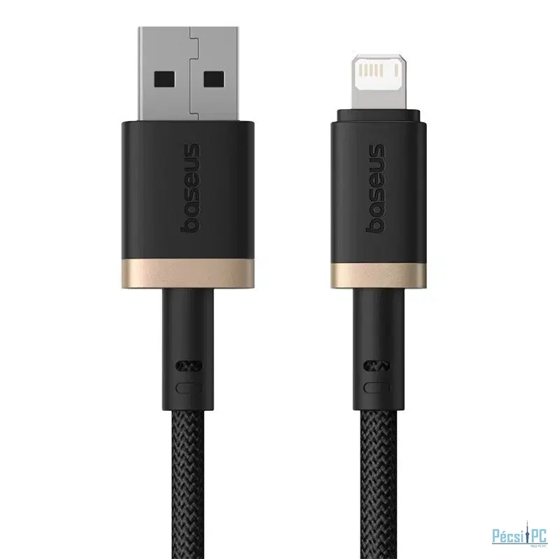 Baseus Dura Series 2 Meter 2.4A USB to Lightning Fast Charging cable 2m Black Gold