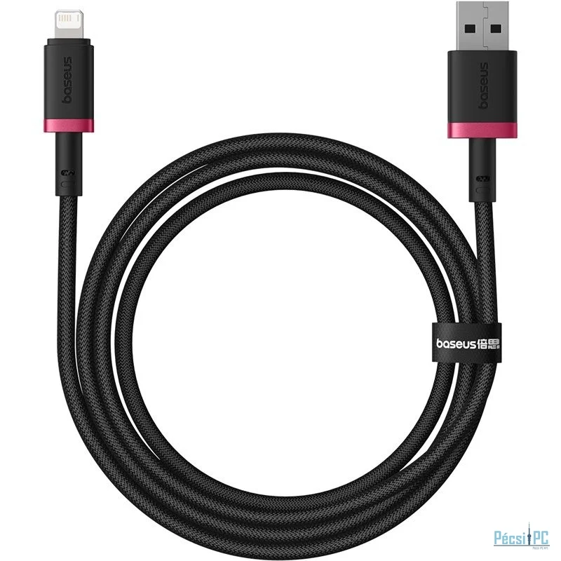 Baseus Dura Type A to IP 2.4A fast charging cable 2m Black Red