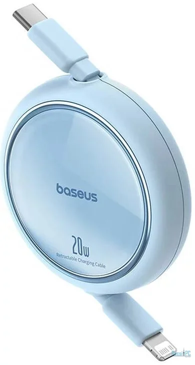 Baseus Free2Pull Expandable USB C to iP Ligtning 20W fast charging cable 1m Blue