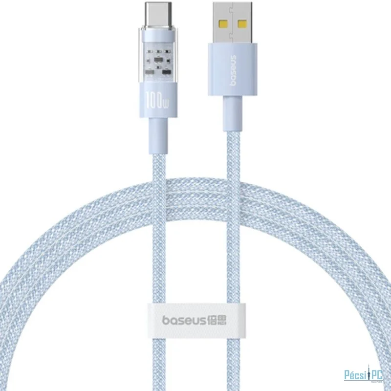 Baseus Gem USB A to USB C 100W fast charging cable 1m Blue