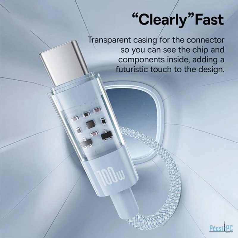 Baseus Gem USB A to USB C 100W fast charging cable 1m Blue