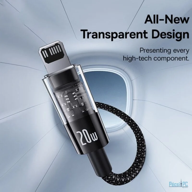 Baseus Gem USB-C to iP lightning fast charging cable 20W 1m Black