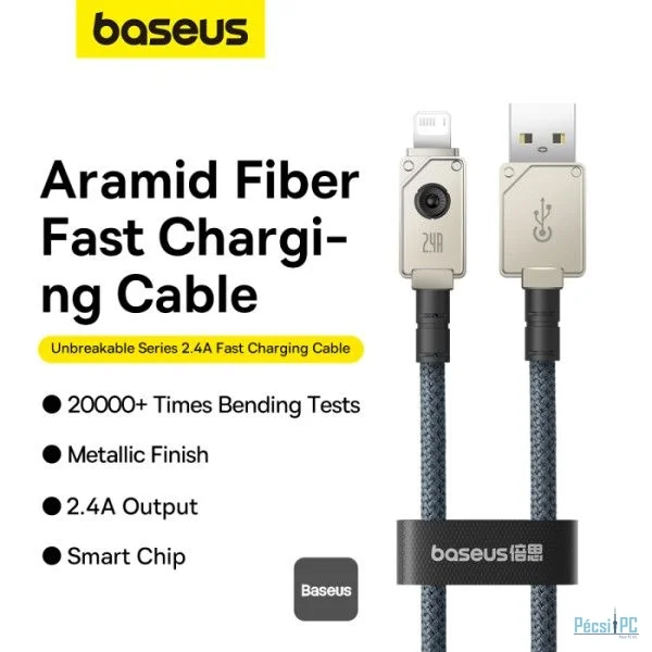 Baseus Unbreakable USB A to iP lightning 5V-2.4A cable 1m White