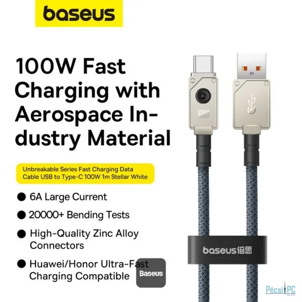 Baseus Unbreakable USB A to USB C 100W cable 2m White