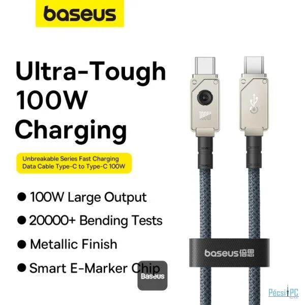 Baseus Unbreakable USB C to USB C 100W cable 1m White