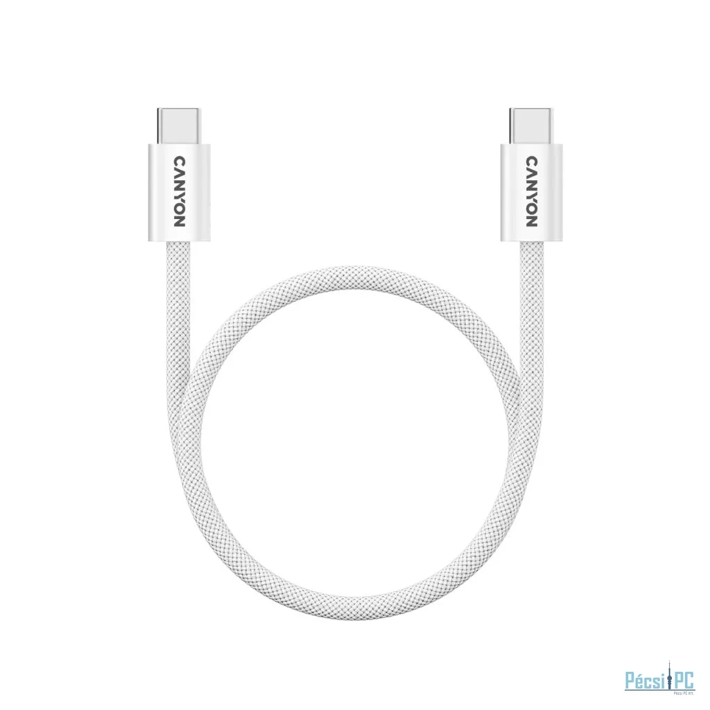Canyon CND-CCMG60AB15W OnWire 60MG C-C 60W Magnet Braided cable 1m White
