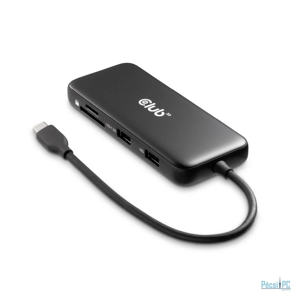 Club3D 8-1 Portable Dock USB Type-C 10Gbps to HDMI and DisplayPort 8K30Hz PD Max.100Watt