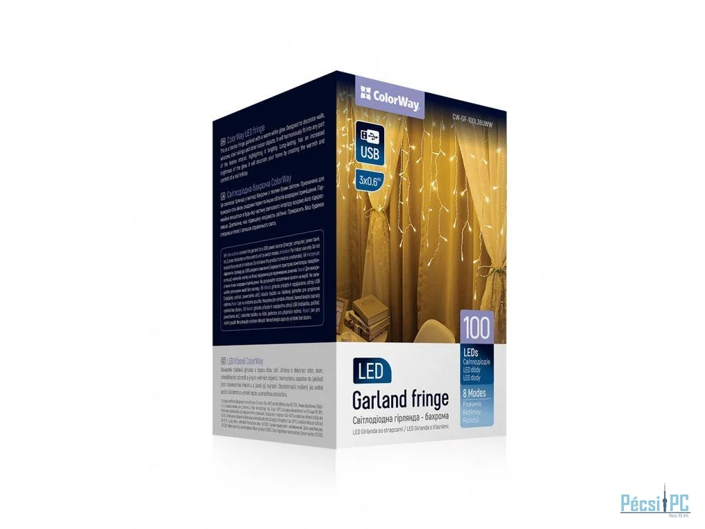 ColorWay garland Fringe Garland 3mx0.6m 100LED USB warm white