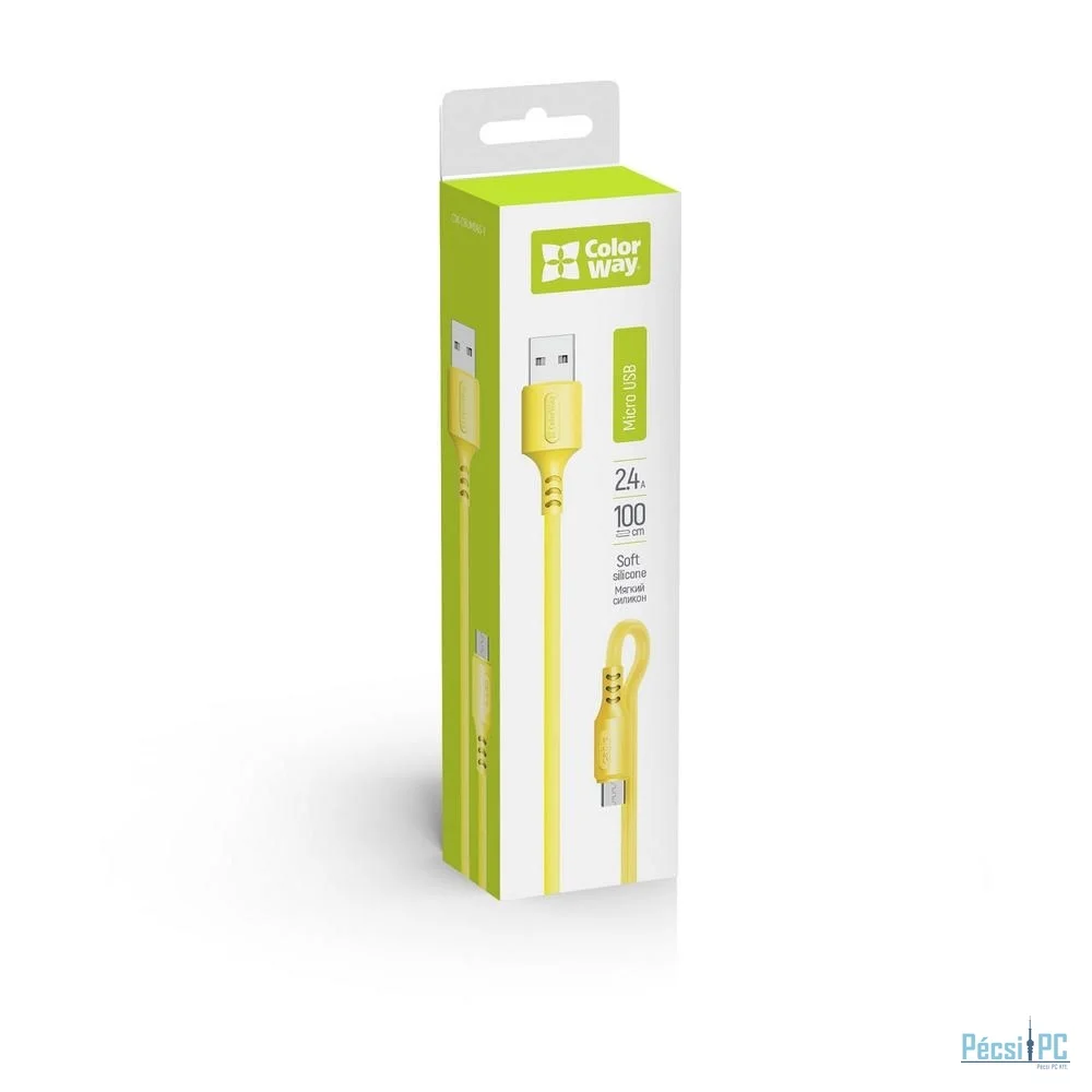 ColorWay USB to MicroUSB (soft silicone) 2.4A 1m Yellow