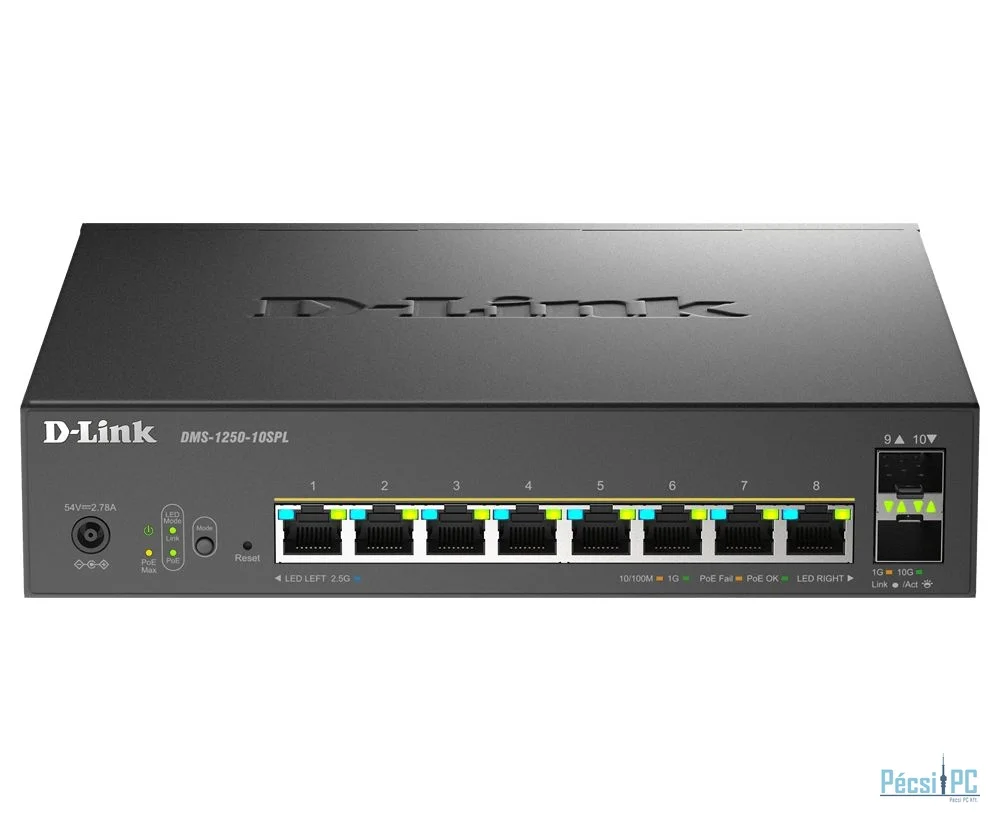 D-Link DMS-1250-10SPL 8-Port Multi-Gigabit Smart Managed Switch