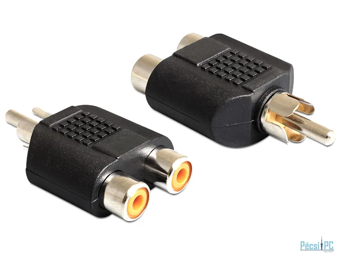 DeLock Adapter 2x RCA female > 1x RCA male