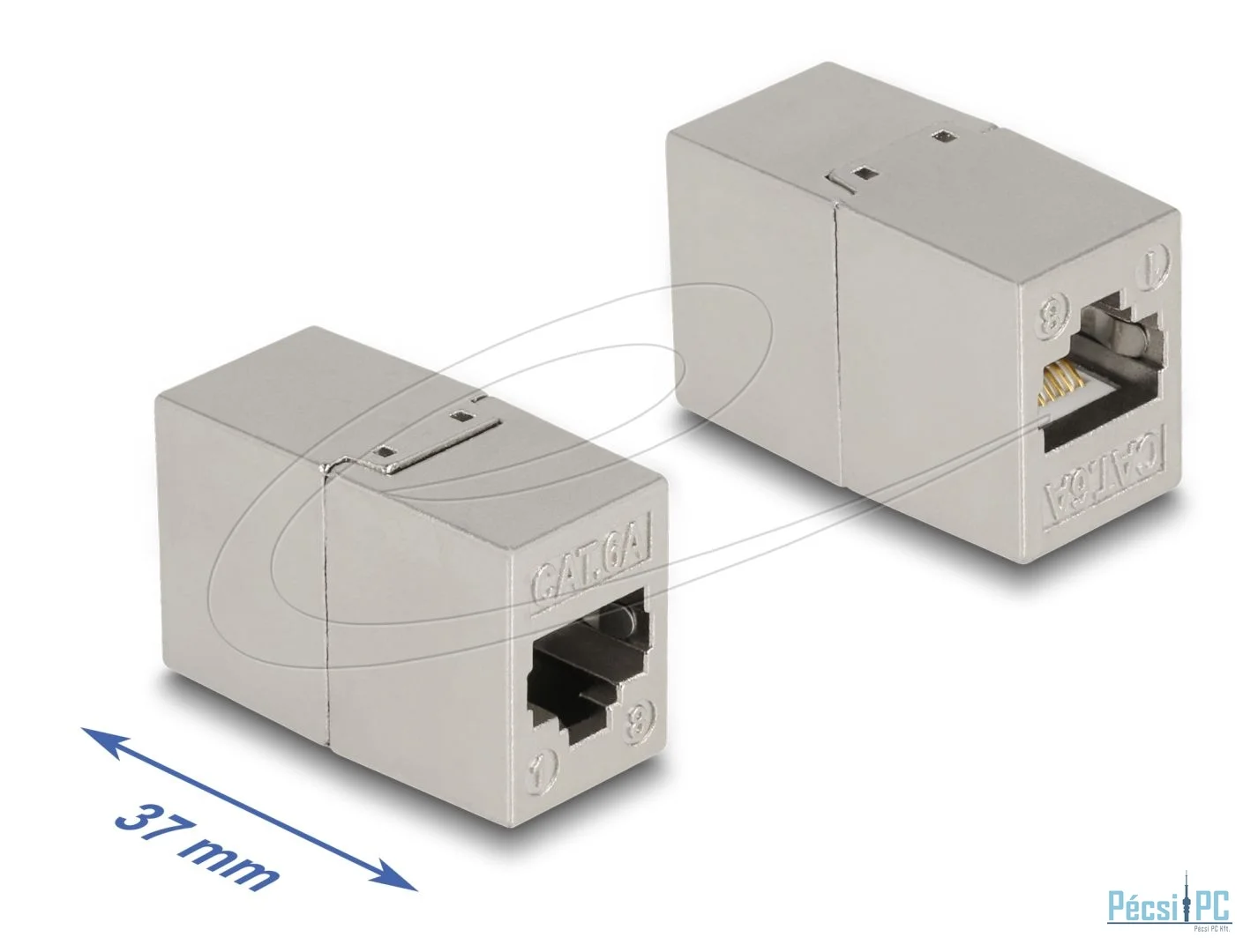 DeLock Adapter RJ45 jack to RJ45 jack Cat.6A metal