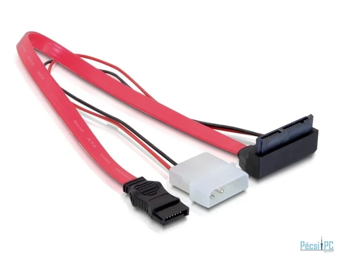 DeLock Cable Micro SATA male > 2 pin power 5 V / 3,3 V + SATA 7 pin 30cm upwards angled
