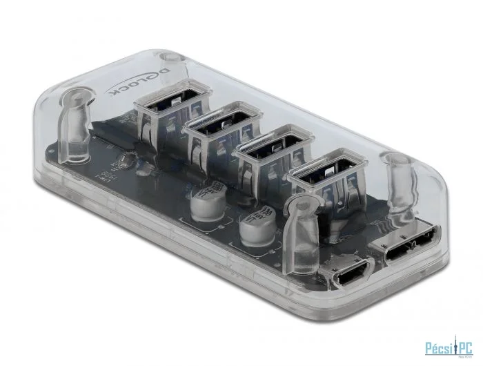 DeLock External USB 3.0 Hub with 4Ports Transparent